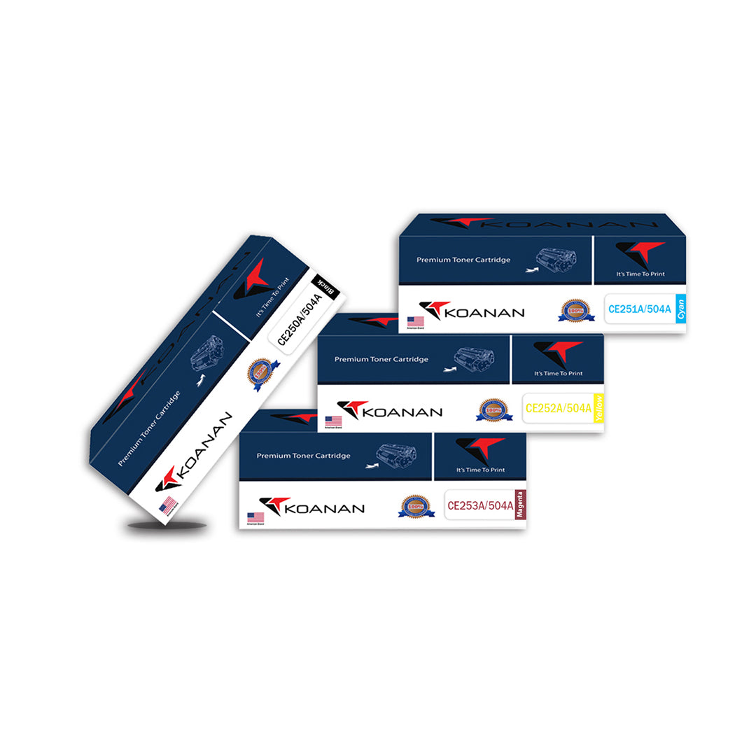 Koanan Toner Cartridges Package: CE250A/CE251A/CE252A/CE253A Black  Cyan  Yellow  Magenta