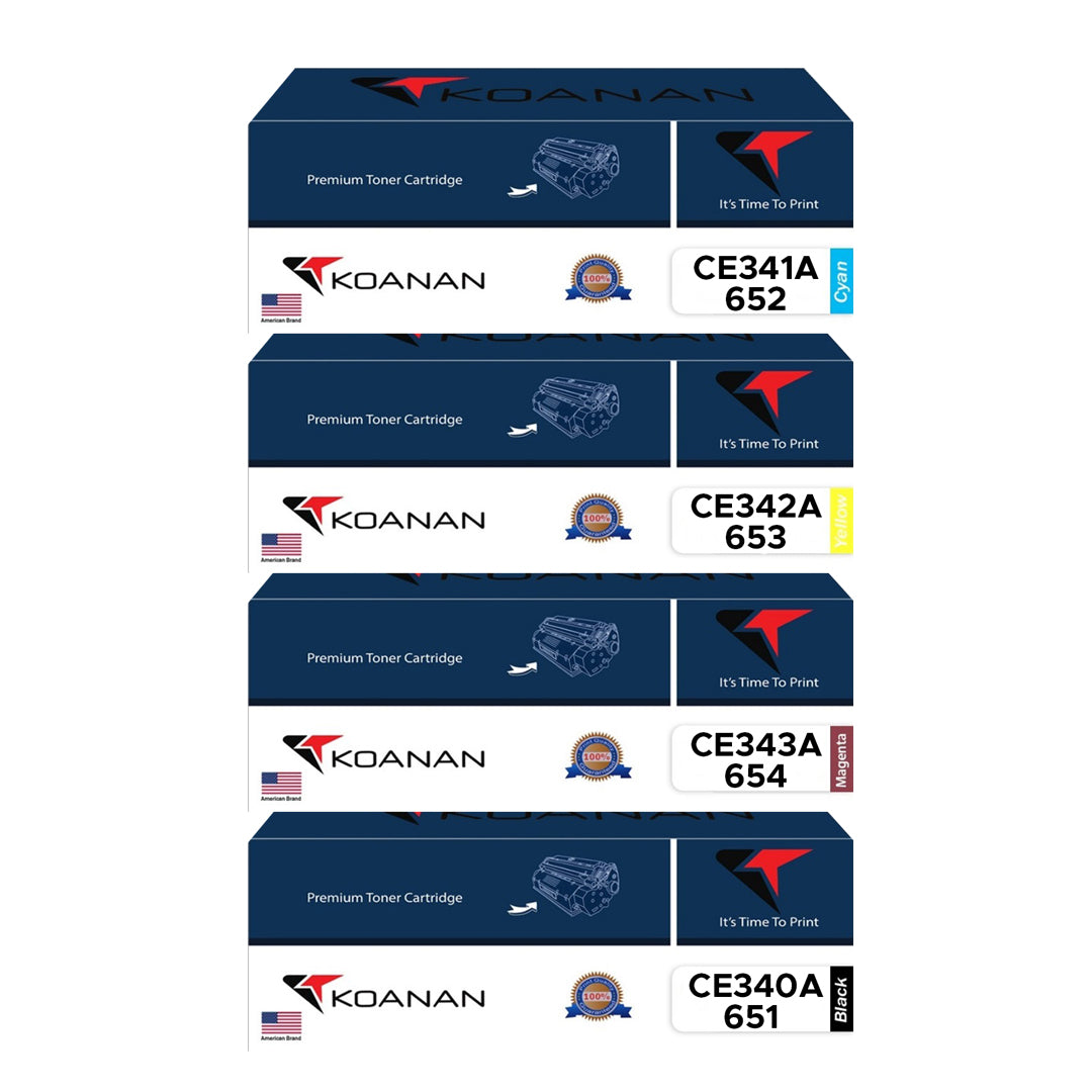 Koanan Toner Cartridges Package: CE340A/CE341A/CE342A/CE343A Black Cyan Yellow Magenta
