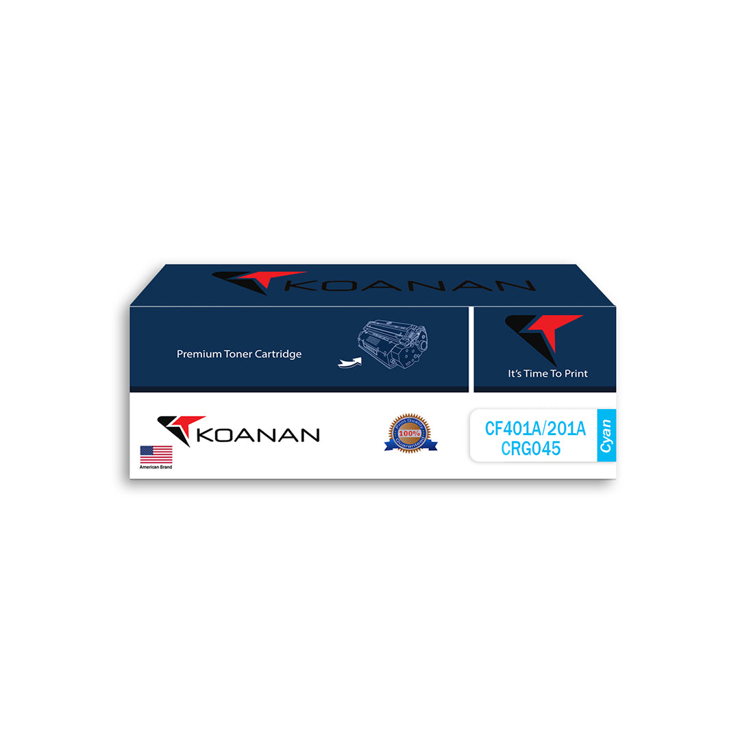 Koanan Toner Cartridge Model CF401A/CRG045 C Cyan