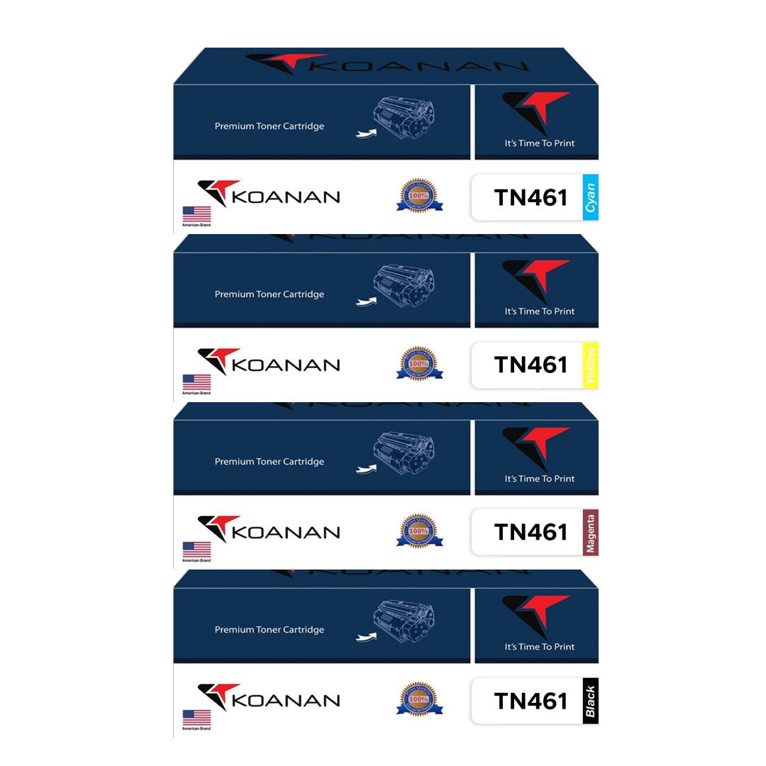 Koanan Toner Cartridges Package: TN461 BL-CY-YE-MA Black Cyan Yellow Magenta