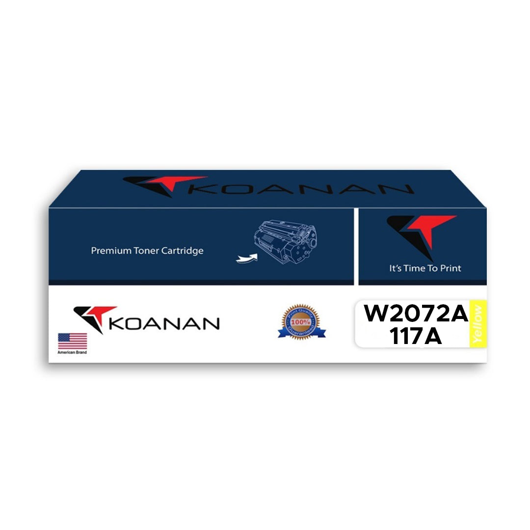 Koanan Toner Cartridge Model W2072A/117A Yellow