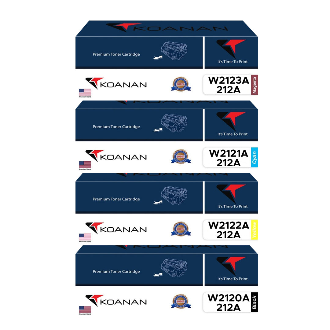 Koanan Toner Cartridges Package: W2120A/W2121A/W2122A/W2123A Black Cyan Yellow Magenta