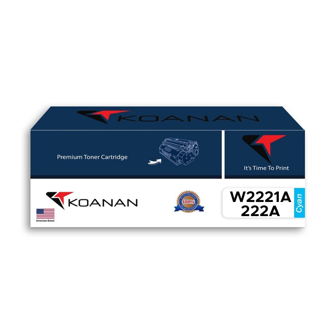 Koanan Toner Cartridge Model W2221A/222A Cyan