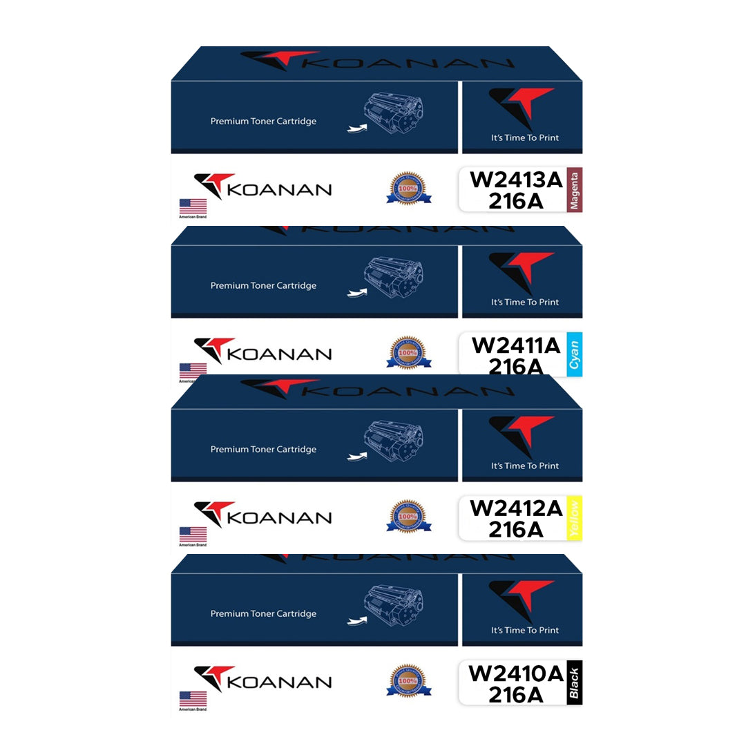Koanan Toner Cartridges Package: W2410A/W2411A/W2412A/W2413A Black Cyan Yellow Magenta